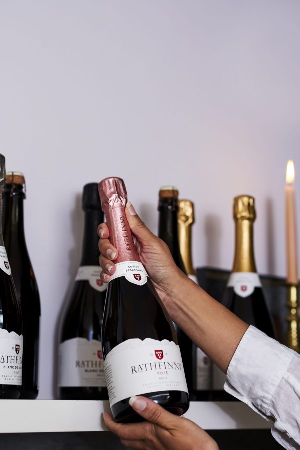 Rose on shelf Rathfinny Rosé Brut